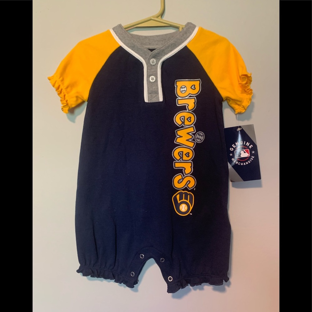 NWT Milwaukee Brewers Baby Romper Sz 18 M